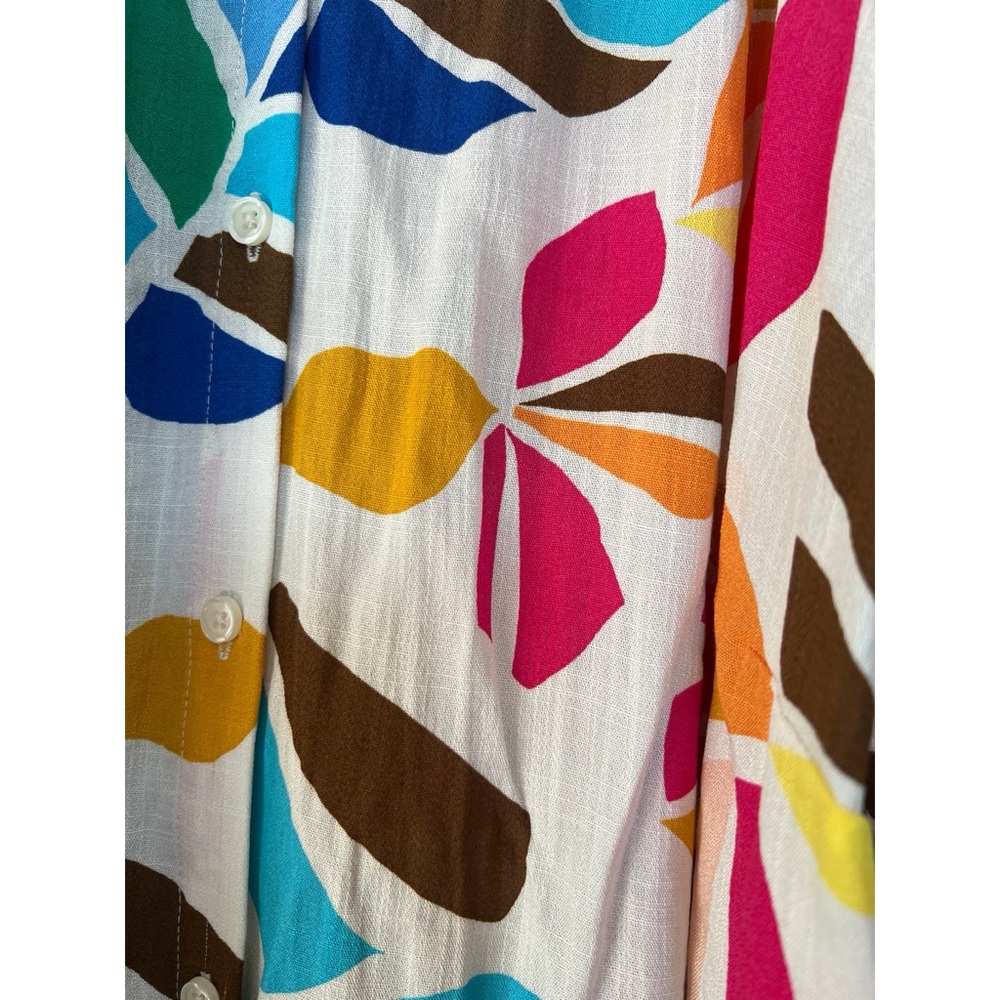 Tabitha Brown Multicolor Leaf Print Women's Top - Picture 3 of 4